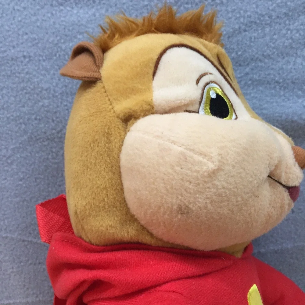 Alvin and the Chipmunks Alvin Plush Backpack Red Hoodie Adjustable Straps 16in